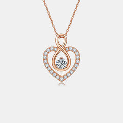 1 Carat Moissanite 925 Sterling Silver Heart Shape Necklace - Flyclothing LLC