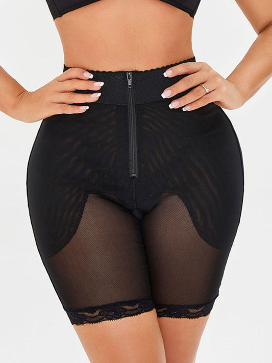 Full Size High-Waisted Lace Trim Shaping Shorts - Flyclothing LLC