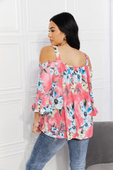 Sew In Love Full Size Fresh Take  Floral Cold-Shoulder Top - Flyclothing LLC