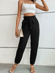 Tie Front Long Pants - Flyclothing LLC