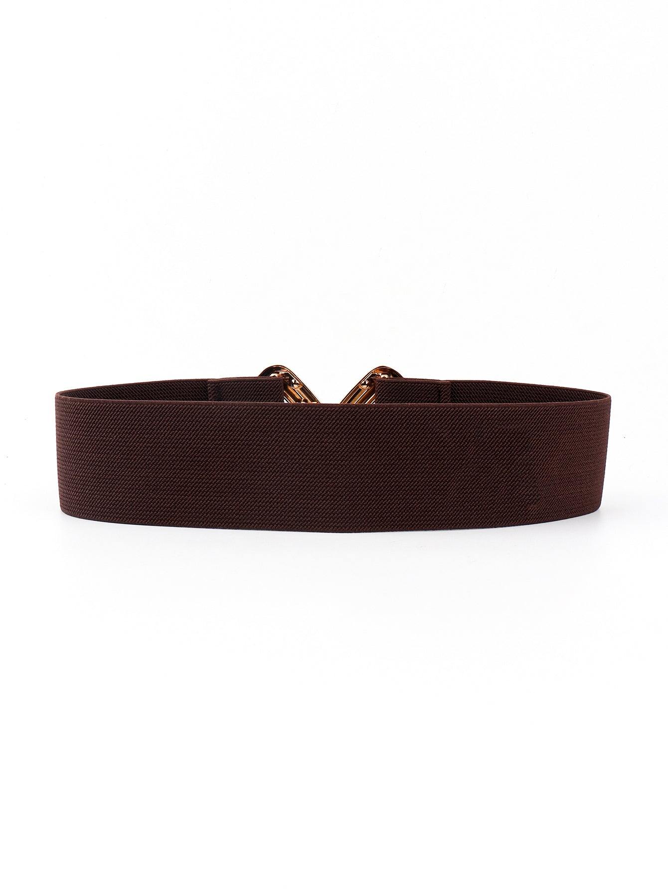 Geometric Buckle Elastic Wide Belt - Flyclothing LLC