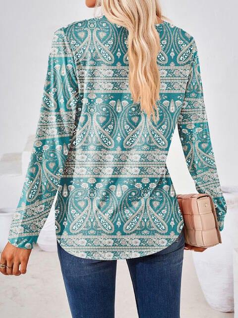 Full Size Square Neck Long Sleeve Blouse - Trendsi