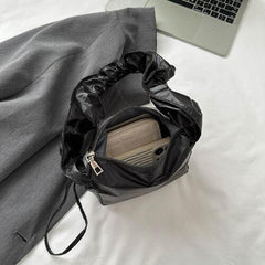 PU Leather Drawstring Shoulder Bag - Trendsi