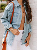 Button Up Pocketed Denim Jacket - Flyclothing LLC