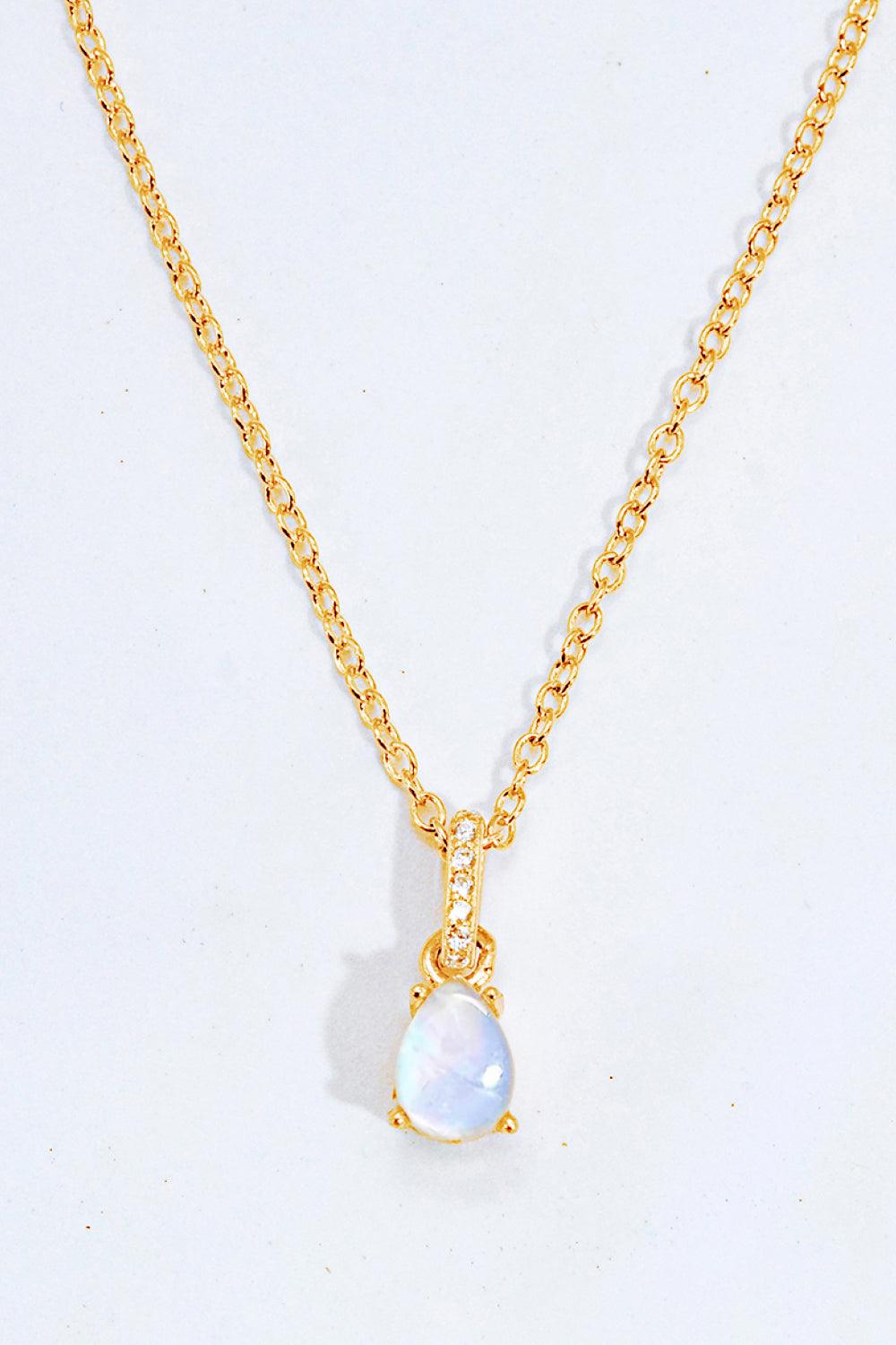 Moonstone Teardrop Pendant Necklace - Flyclothing LLC