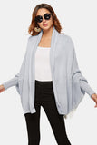 Open Front Dolman Sleeve Longline Cardigan - Flyclothing LLC