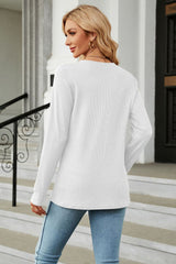 V-Neck Long Sleeve Blouse - Flyclothing LLC