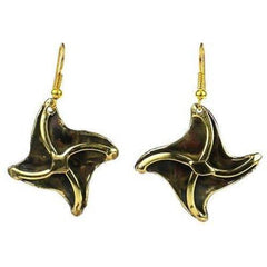 Brass Pinwheel Earrings - Brass Images (E) - Brass Images (E)