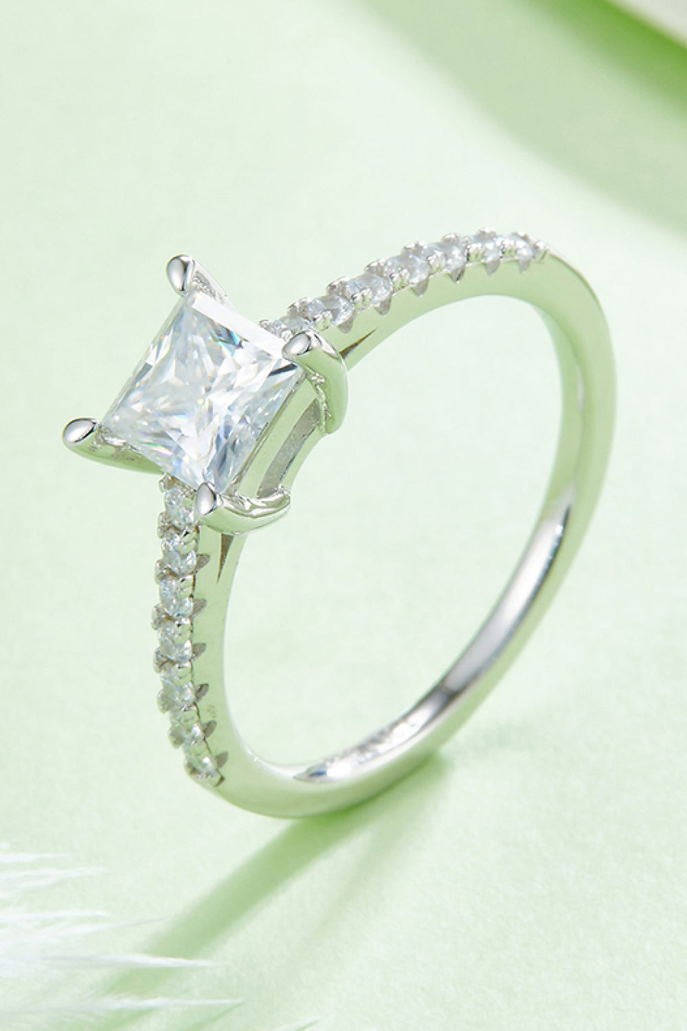 1.21 Carat Moissanite 925 Sterling Silver Side Stone Ring - Flyclothing LLC