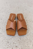 Weeboo Step Into Summer Criss Cross Wooden Clog Mule in Brown - Flyclothing LLC