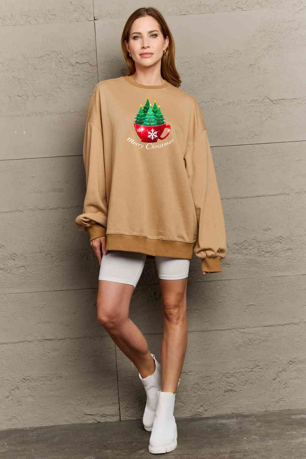 Simply Love Full Size MERRY CHRISTMAS Graphic Sweatshirt - Flyclothing LLC