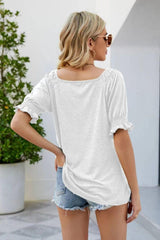 Short Flounce Sleeve Top - Flyclothing LLC