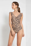 Marina West Swim Full Size Float On Ruffle Faux Wrap One-Piece in Leopard - Trendsi