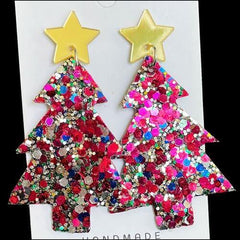 Christmas Tree Acrylic Dangle Earrings - Trendsi