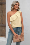 Eyelet One-Shoulder Tank - Trendsi