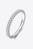 Moissanite Platinum-Plated Half-Eternity Ring - Flyclothing LLC