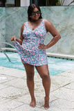 Marina West Swim Full Size Clear Waters Swim Dress in Rose Sky - Flyclothing LLC