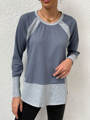 Waffle-knit Round Neck Raglan Sleeve Tee - Flyclothing LLC