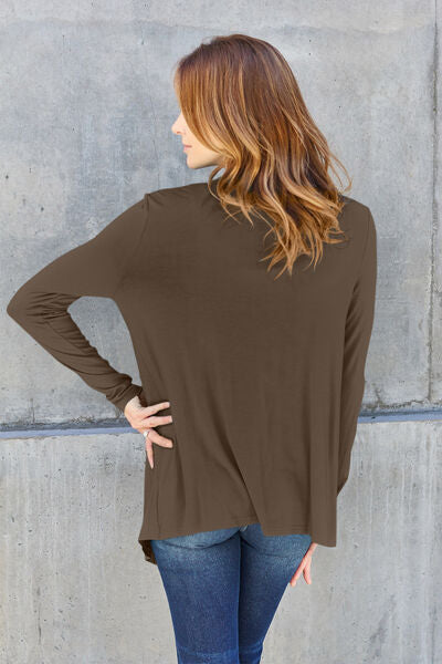 Basic Bae Full Size Open Front Long Sleeve Cover Up - Flyclothing LLC