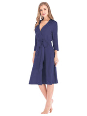 Plunge Tie Front Night Dress - Flyclothing LLC