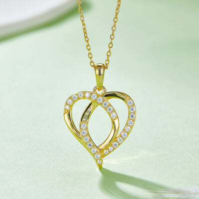 Moissanite 925 Sterling Silver Heart Shape Necklace - Flyclothing LLC