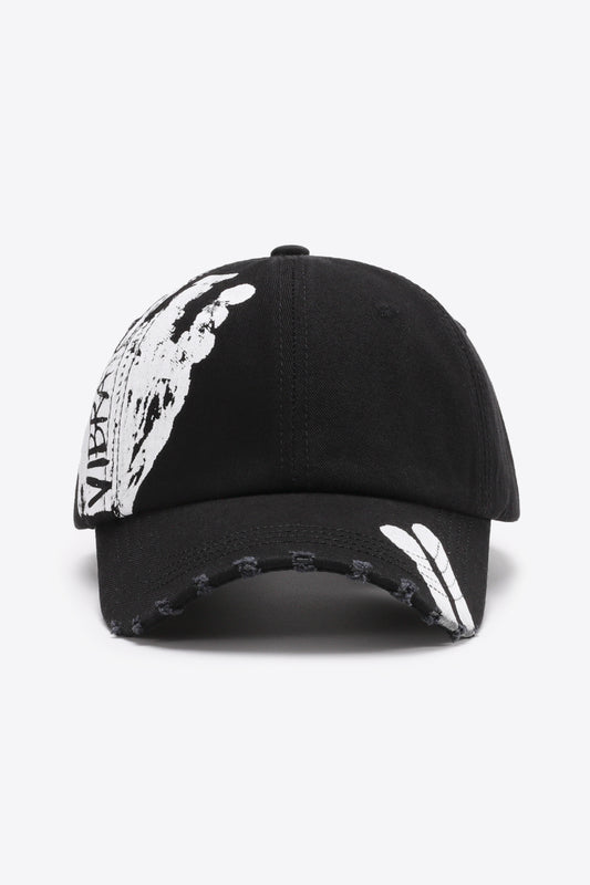 VIBRA Graphic Distressed Adjustable Baseball Cap - Flyclothing LLC