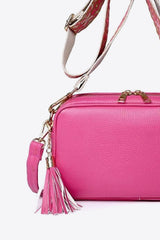 PU Leather Tassel Crossbody Bag - Trendsi