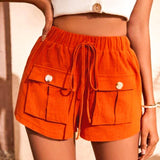 Tie Waist Cargo Shorts - Trendsi