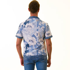 Gravity Homme Men's Weekend Shirt | Floral Denim - Flyclothing LLC