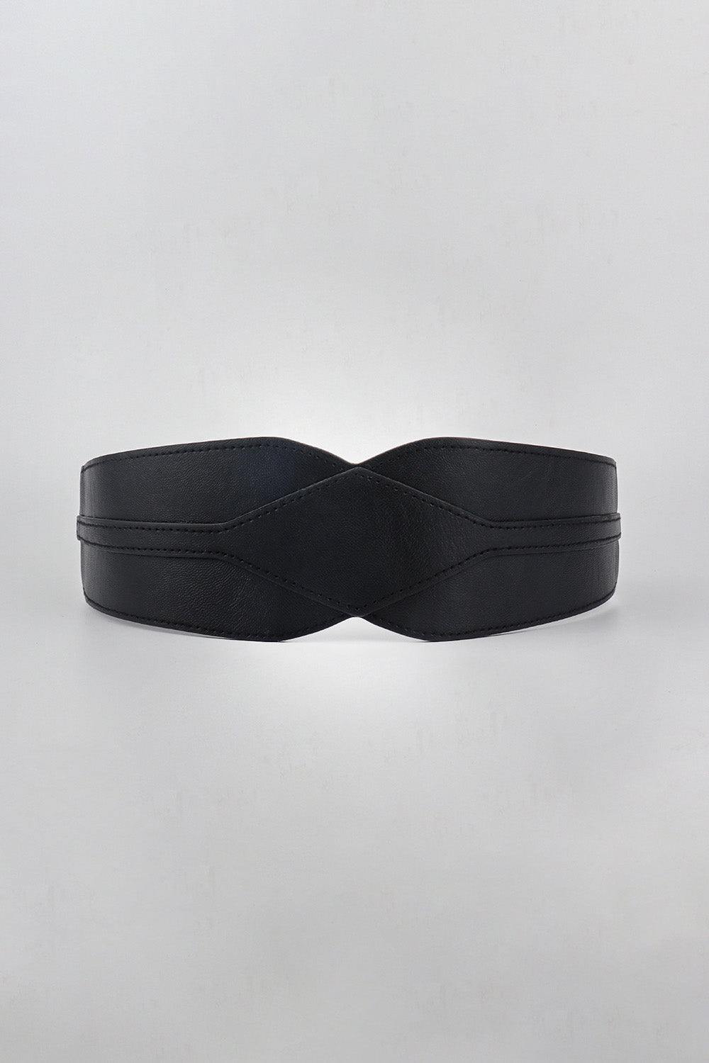 Elastic Wide PU Belt - Flyclothing LLC