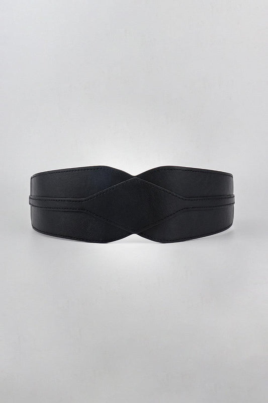 Elastic Wide PU Belt - Flyclothing LLC