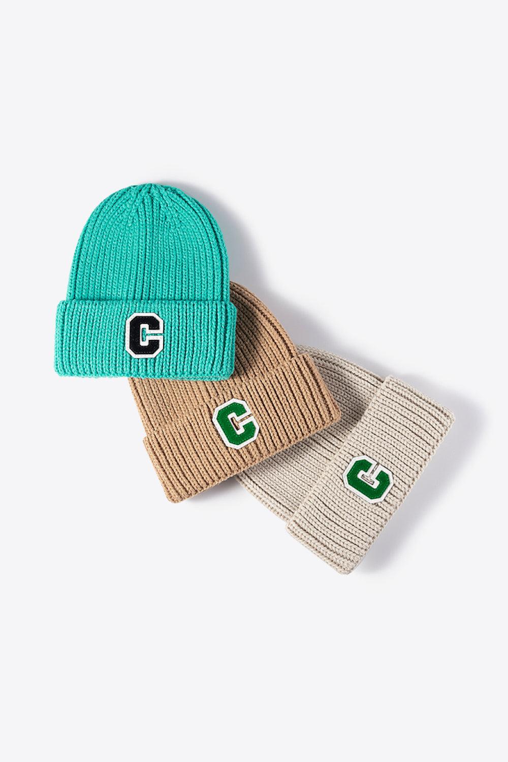 Letter C Patch Cuffed Beanie - Trendsi