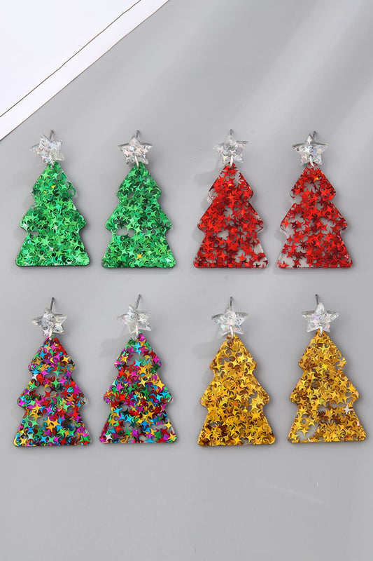 Christmas Tree Acrylic Earrings - Trendsi