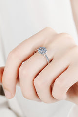 Moissanite 925 Sterling Silver Adjustable Ring - Flyclothing LLC