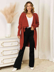 Long Sleeve Open Front Longline Cardigan - Flyclothing LLC