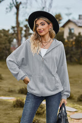 Cable-Knit Long Sleeve Hooded Jacket - Flyclothing LLC