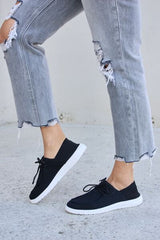 Forever Link Flat Round Toe Lace-Up Sneakers - Flyclothing LLC