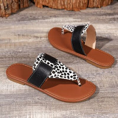 Animal Print Open Toe Sandals - Flyclothing LLC