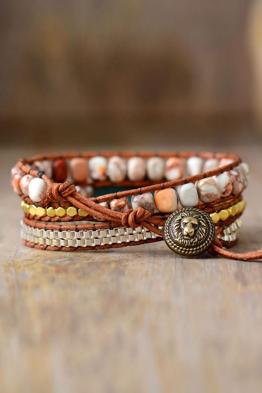 Handmade Natural Stone Copper Bracelet - Flyclothing LLC