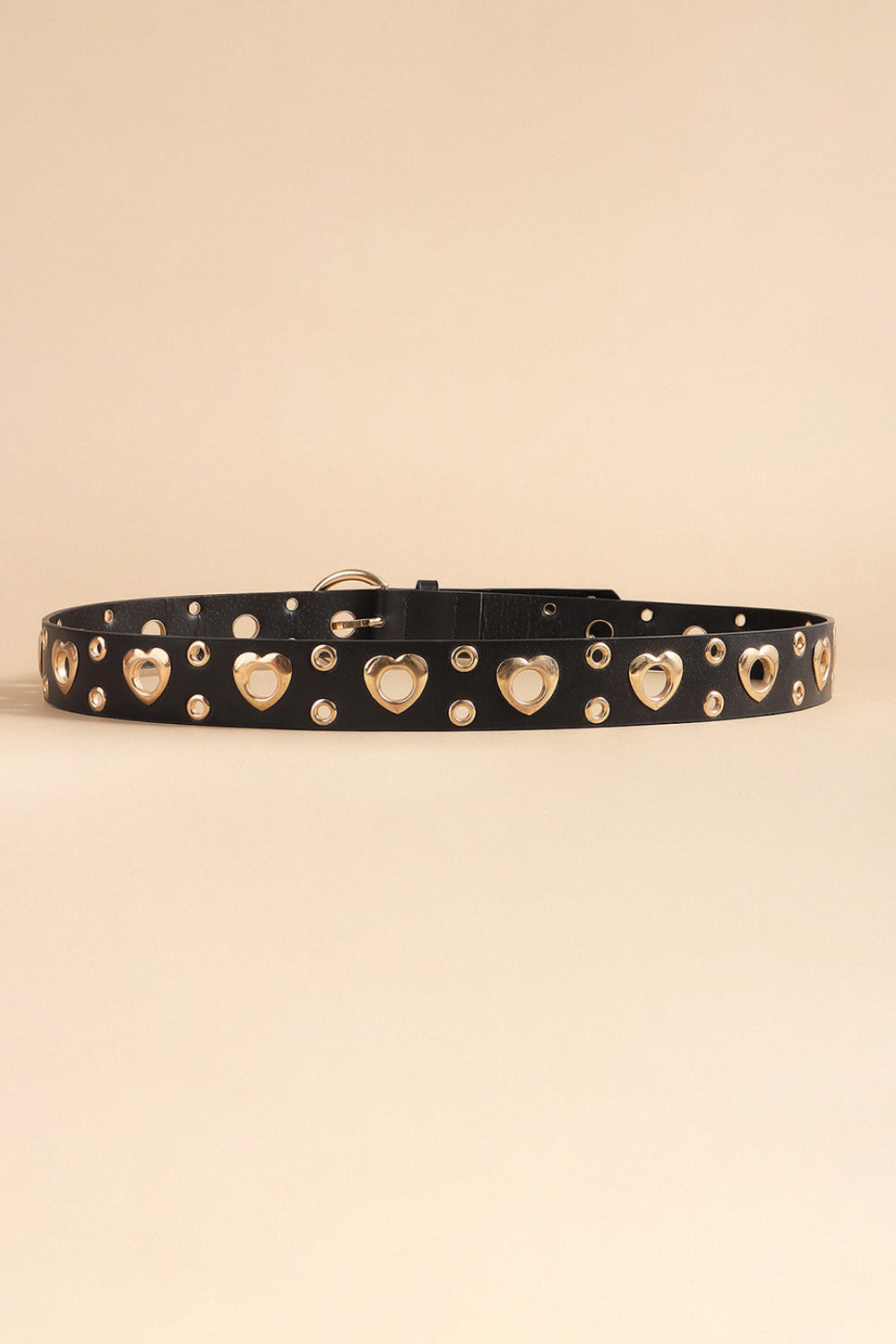 Heart Shape Alloy Detail PU Leather Belt - Flyclothing LLC