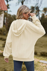 Cable-Knit Long Sleeve Hooded Jacket - Flyclothing LLC