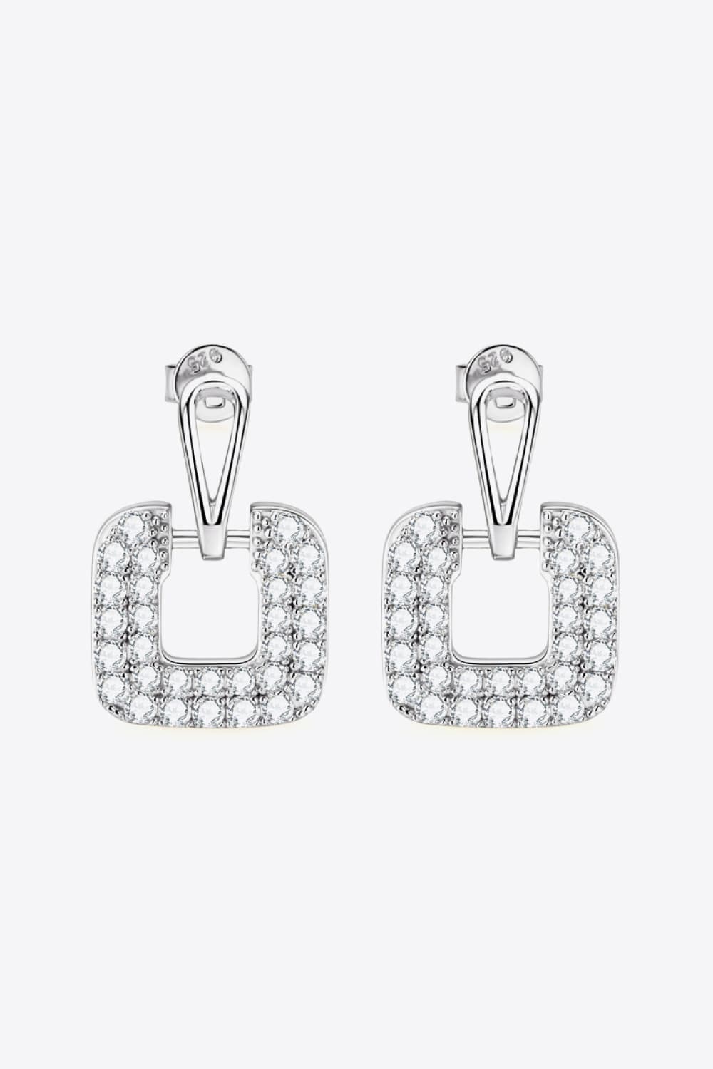 1.68 Carat Moissanite 925 Sterling Silver Drop Earrings - Flyclothing LLC