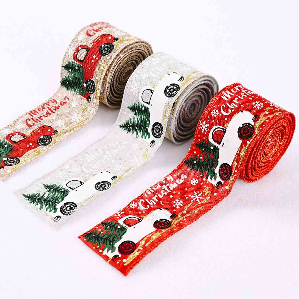 Car & Christmas Tree Ribbon - Trendsi