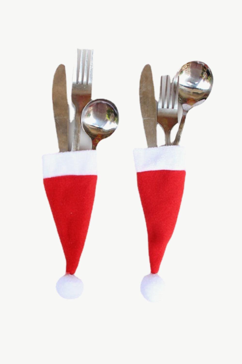 10-Pack Christmas Hat Shaped Cutlery Covers - Flyclothing LLC