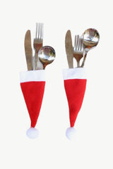 10-Pack Christmas Hat Shaped Cutlery Covers - Trendsi