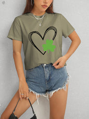 Heart Lucky Clover Short Sleeve T-Shirt - Flyclothing LLC