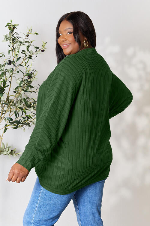 Basic Bae Full Size Ribbed Cocoon Cardigan - Flyclothing LLC