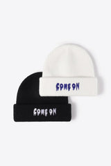 COME ON Embroidered Cuff Knit Beanie - Flyclothing LLC