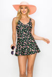 Marina West Swim Full Size Clear Waters Swim Dress in Black Roses - Trendsi