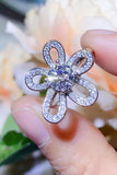 1 Carat Moissanite Flower-Shape Open Ring - Flyclothing LLC